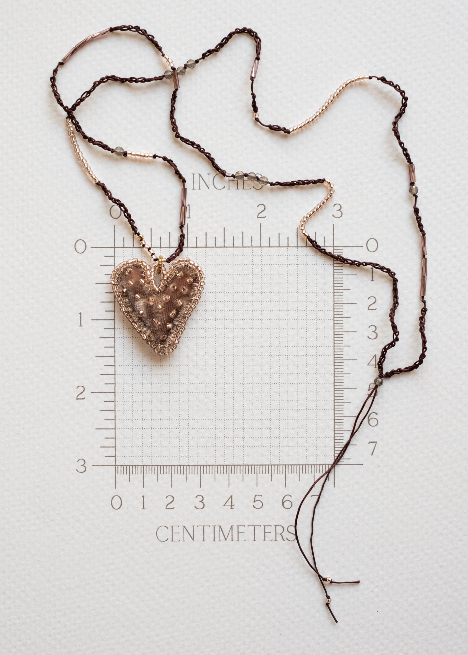 Dusty Plum Velvet Heart Necklace by Atelier 363, photo e