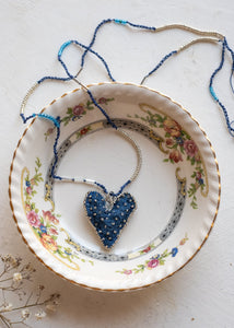 Rich Blue Felt Heart Necklace by Atelier 363, photo c