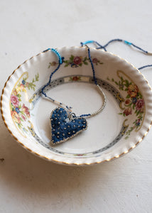 Rich Blue Felt Heart Necklace by Atelier 363, photo d