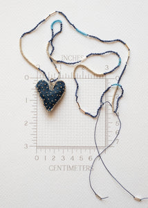 Rich Blue Felt Heart Necklace by Atelier 363, photo e