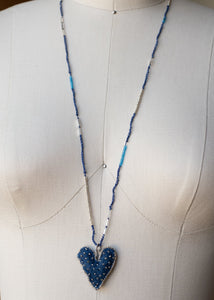 Rich Blue Felt Heart Necklace by Atelier 363, photo f