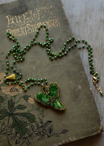 Emerald Eye Velvet Heart Necklace by Atelier 363, photo a