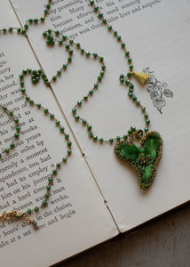 Emerald Eye Velvet Heart Necklace by Atelier 363, photo c