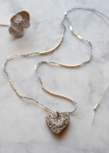 Petite Silver Gray Felt Heart Necklace by Atelier 363, photo b