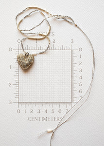 Petite Silver Gray Felt Heart Necklace by Atelier 363, photo d