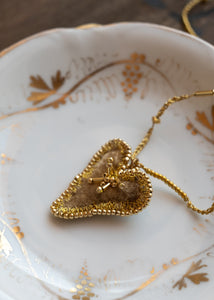 Honey Gold Velvet Heart Necklace by Atelier 363, photo c
