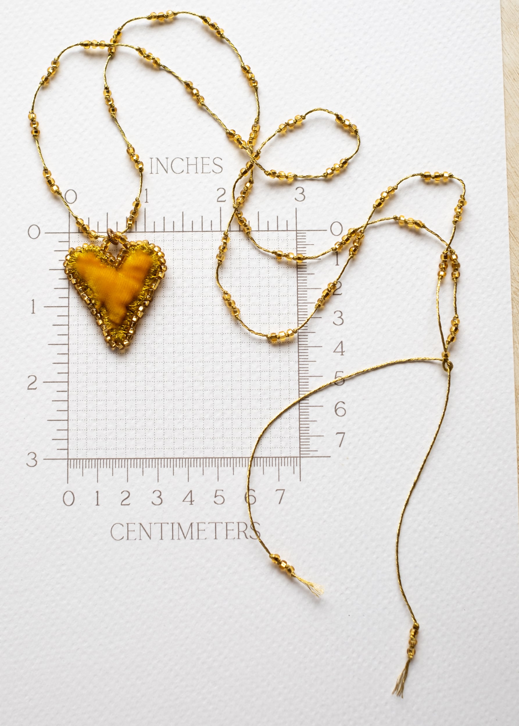 Deep Gold Velvet Heart Necklace by Atelier 363, photo f