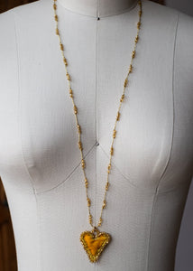Deep Gold Velvet Heart Necklace by Atelier 363, photo g