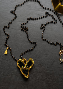 Golden Eye Black Velvet Heart Necklace by Atelier 363, photo d
