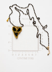 Golden Eye Black Velvet Heart Necklace by Atelier 363, photo f