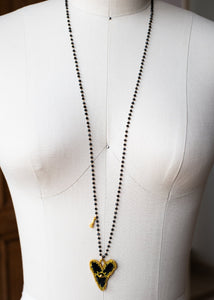 Golden Eye Black Velvet Heart Necklace by Atelier 363, photo g