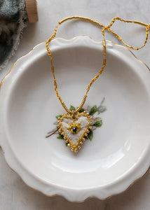 Golden Eye Felt Heart Necklace by Atelier 363, photo a