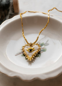 Golden Eye Felt Heart Necklace by Atelier 363, photo b