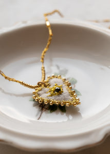 Golden Eye Felt Heart Necklace by Atelier 363, photo c
