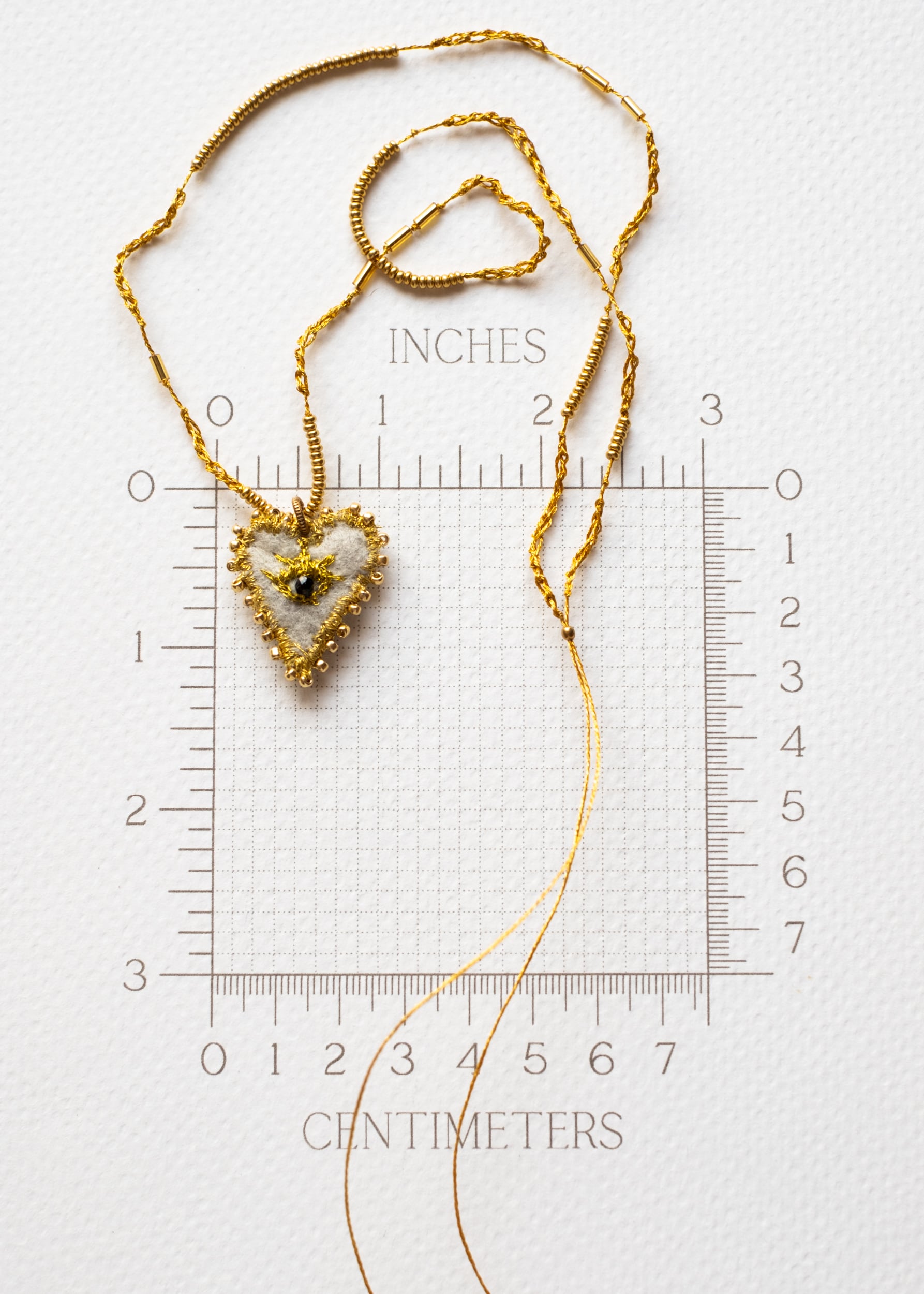 Golden Eye Felt Heart Necklace by Atelier 363, photo f