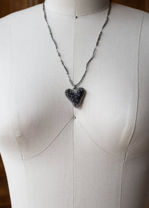 Petite Charcoal Felt Heart Necklace by Atelier 363, photo e