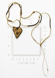 Honey and Olive Velvet Heart Necklace by Atelier 363, photo d