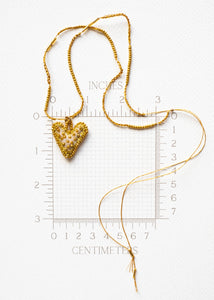 Petite Cream and Gold Velvet Heart Necklace by Atelier 363, photo f