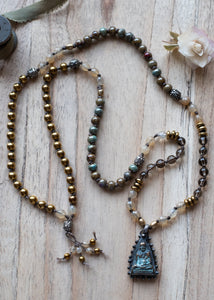 Eternal Presence Vintage Amulet Mala Necklace by Atelier 363, photo b