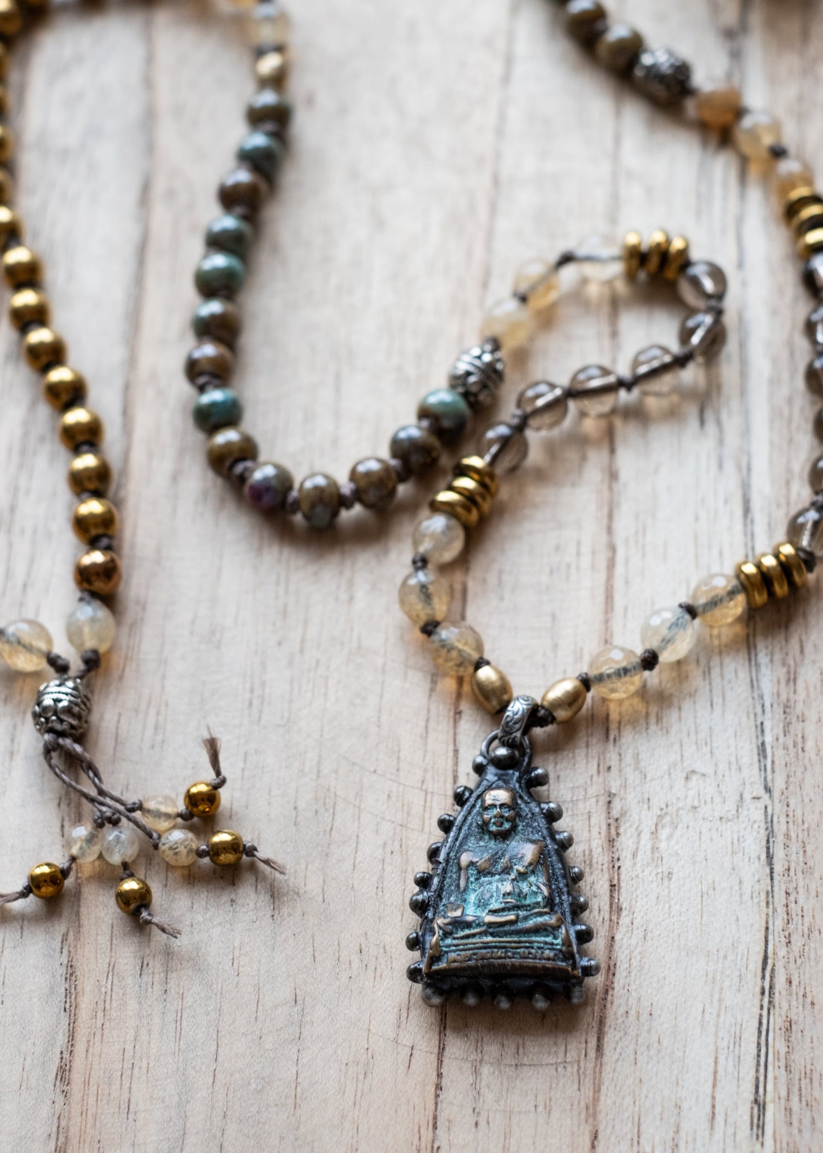 Eternal Presence Vintage Amulet Mala Necklace