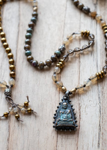 Eternal Presence Vintage Amulet Mala Necklace by Atelier 363, photo a
