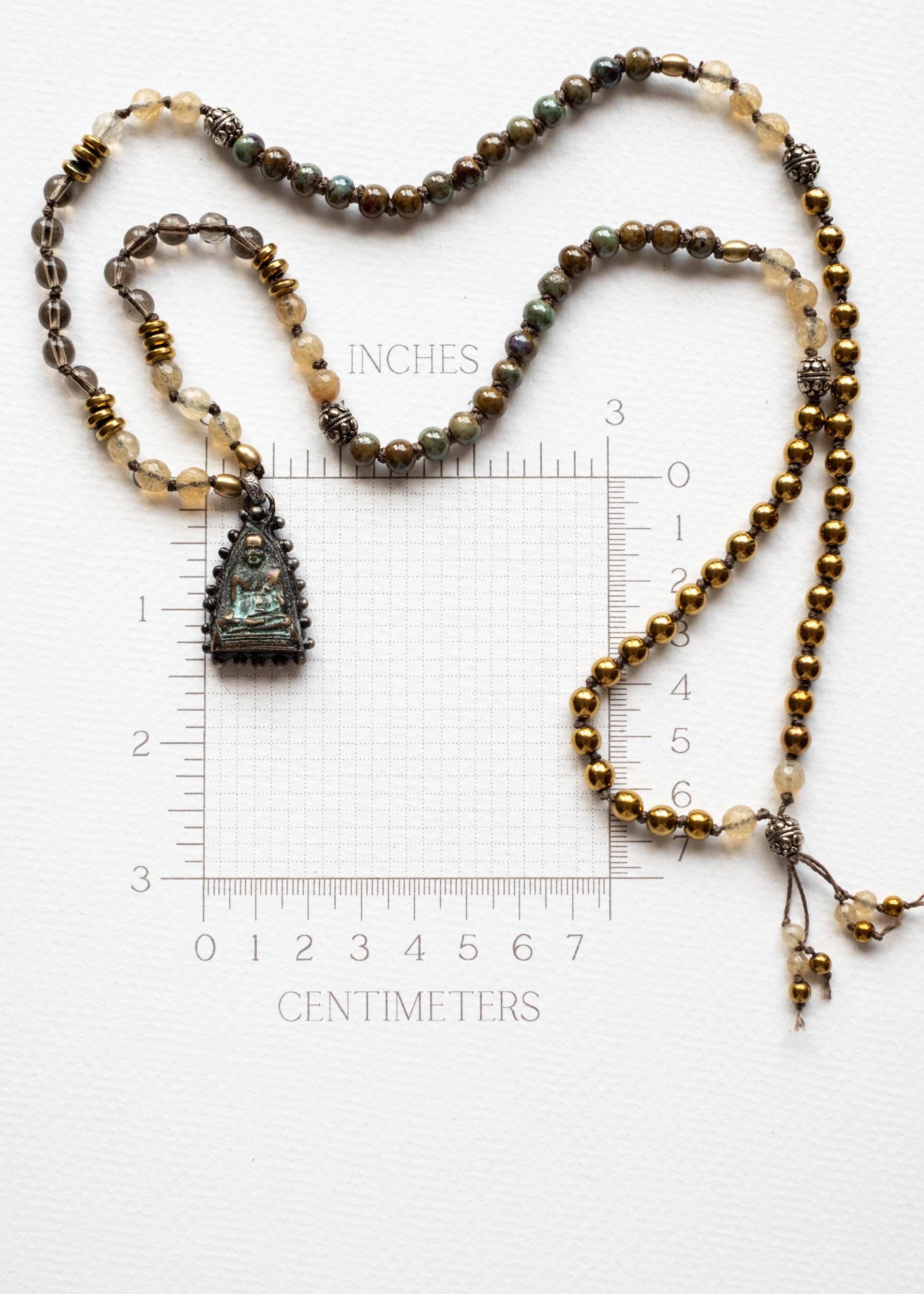 Eternal Presence Vintage Amulet Mala Necklace by Atelier 363, photo d