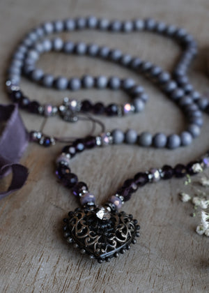 Antique Heart Mala Necklace by Atelier 363, photo b