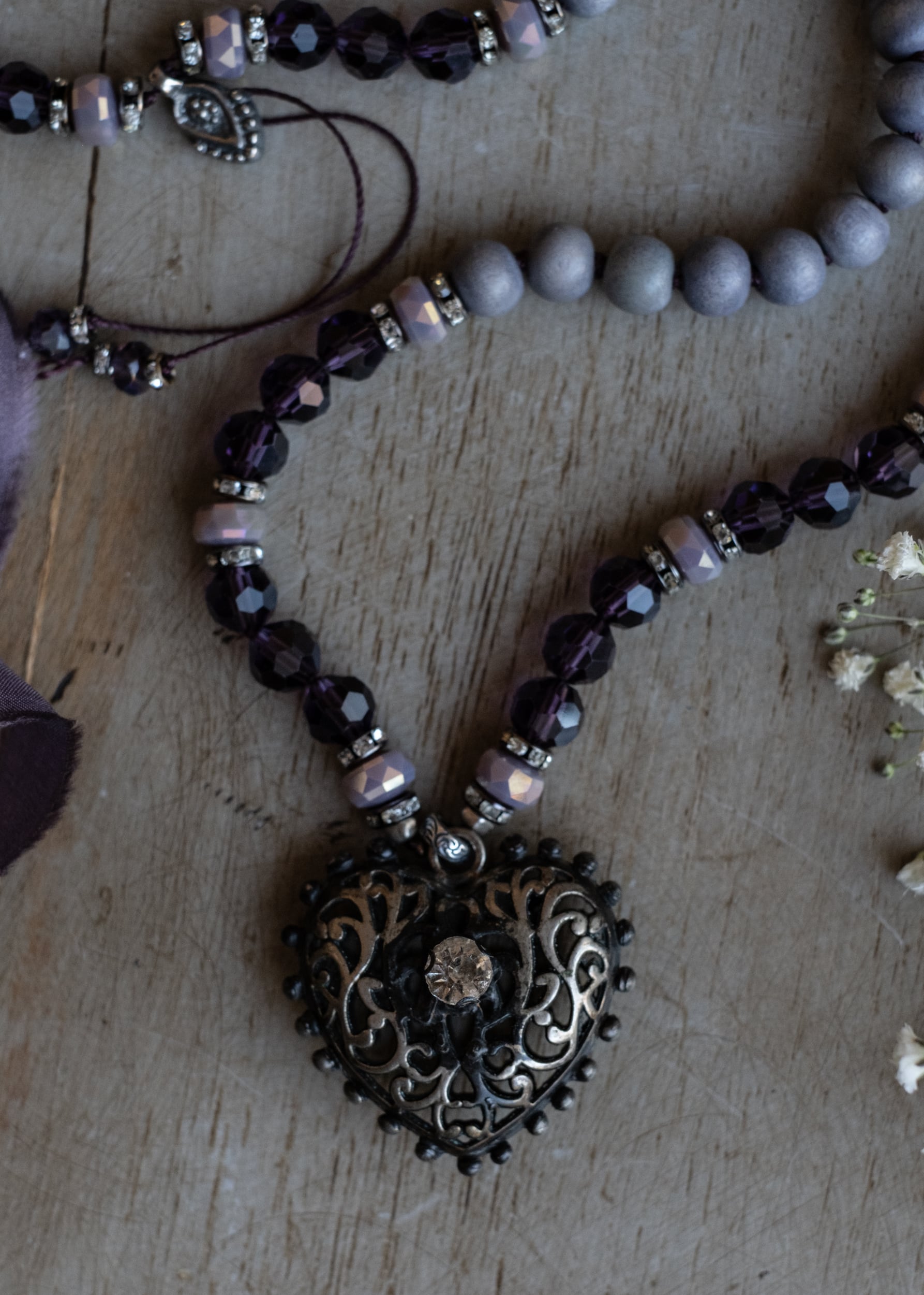 Antique Heart Mala Necklace by Atelier 363, photo c