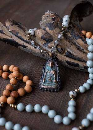 Tranquil Buddha Amulet Mala Necklace by Atelier 363, photo a
