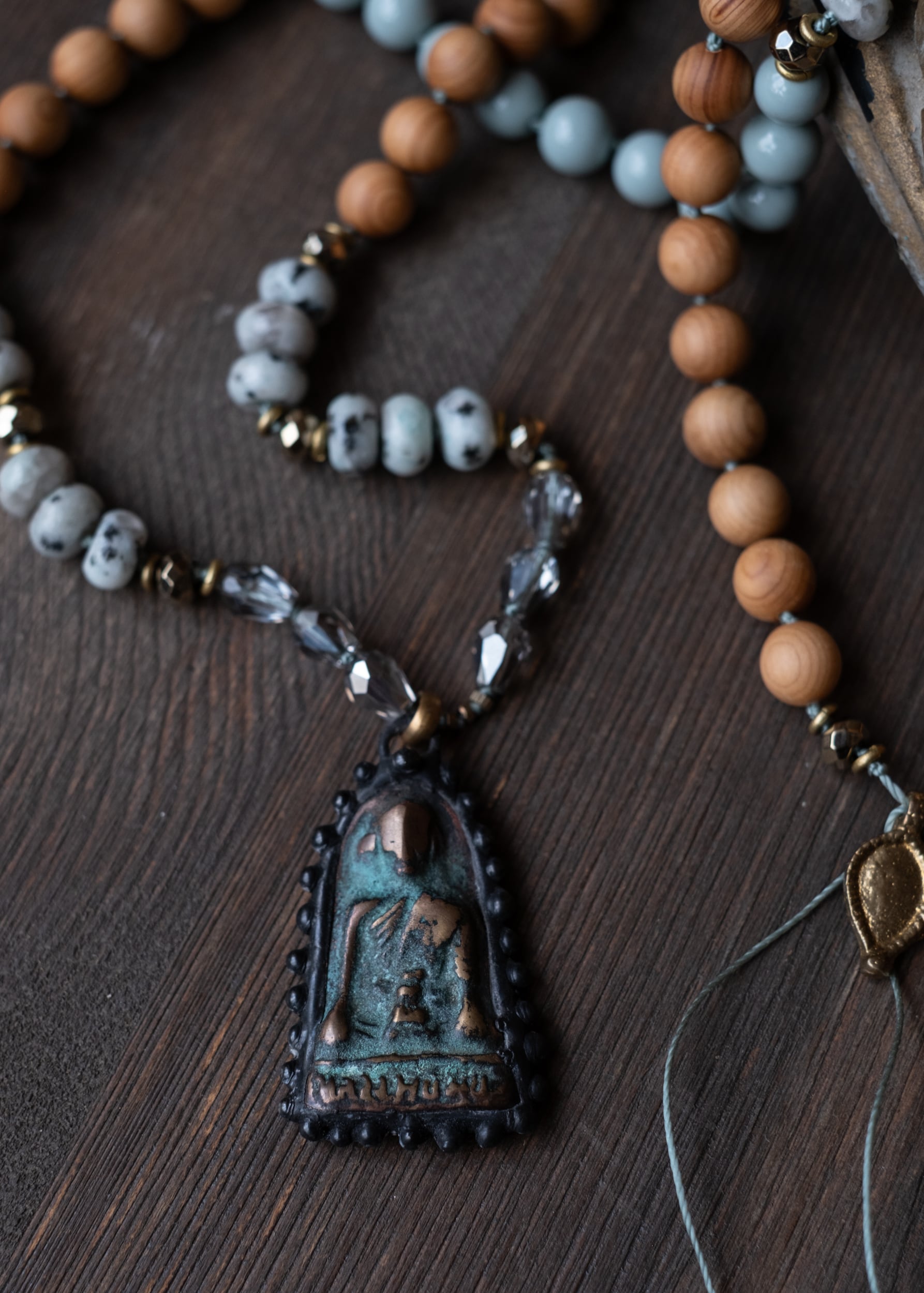 Tranquil Buddha Amulet Mala Necklace by Atelier 363, photo b