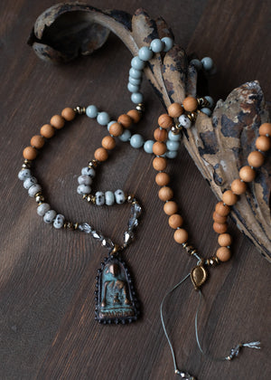 Tranquil Buddha Amulet Mala Necklace by Atelier 363, photo c