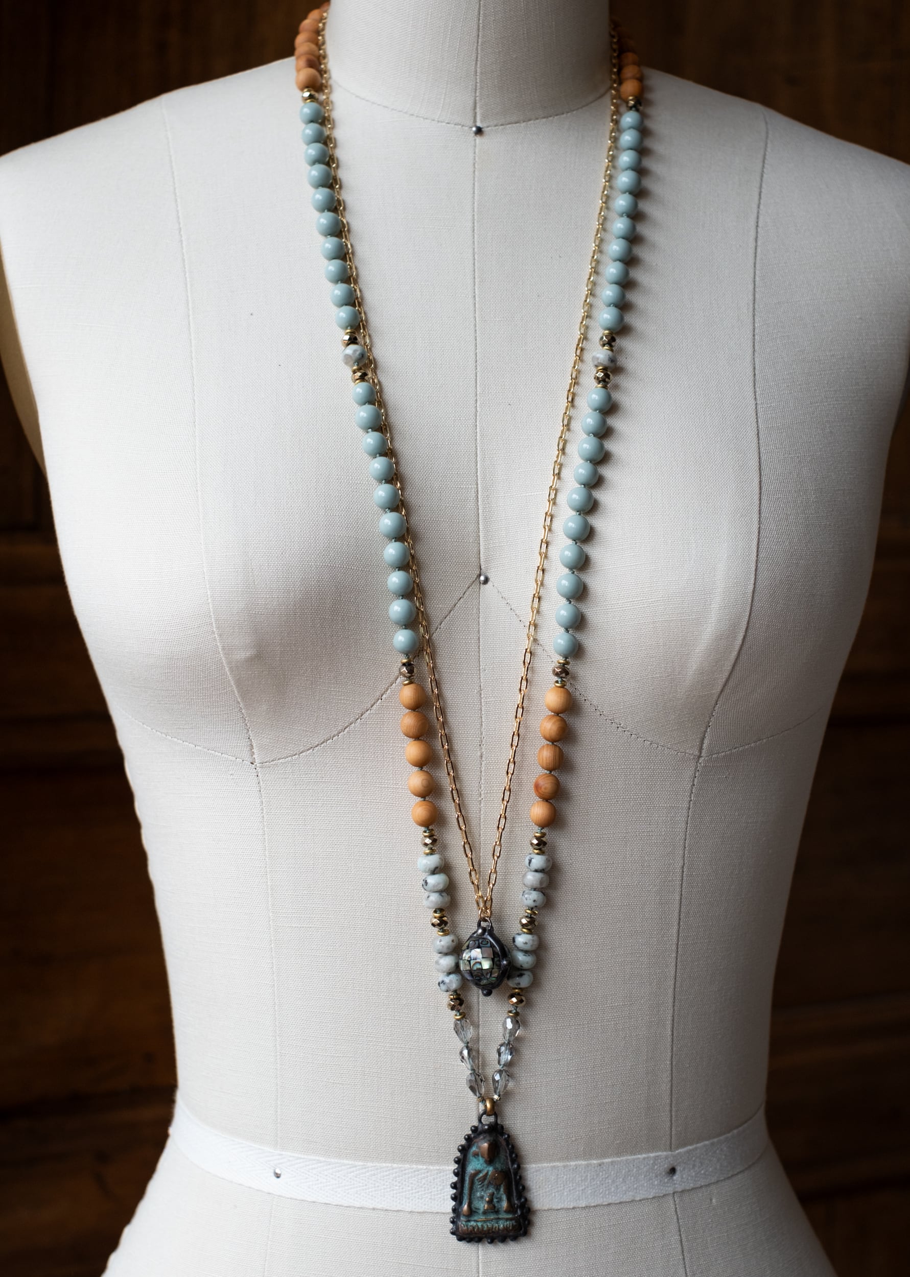 Tranquil Buddha Amulet Mala Necklace by Atelier 363, photo e