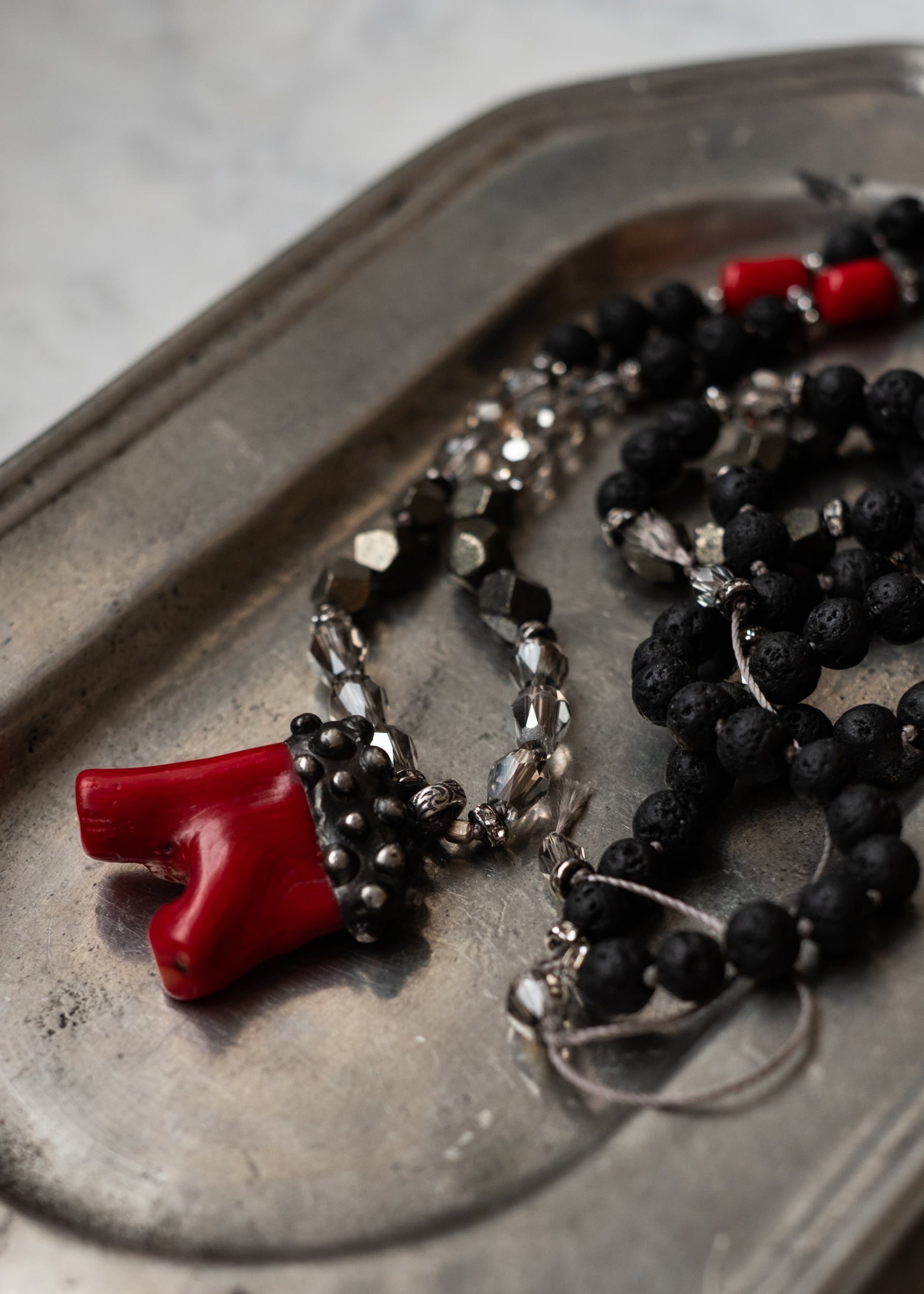 Coral Talisman Mala Necklace by Atelier 363, photo b