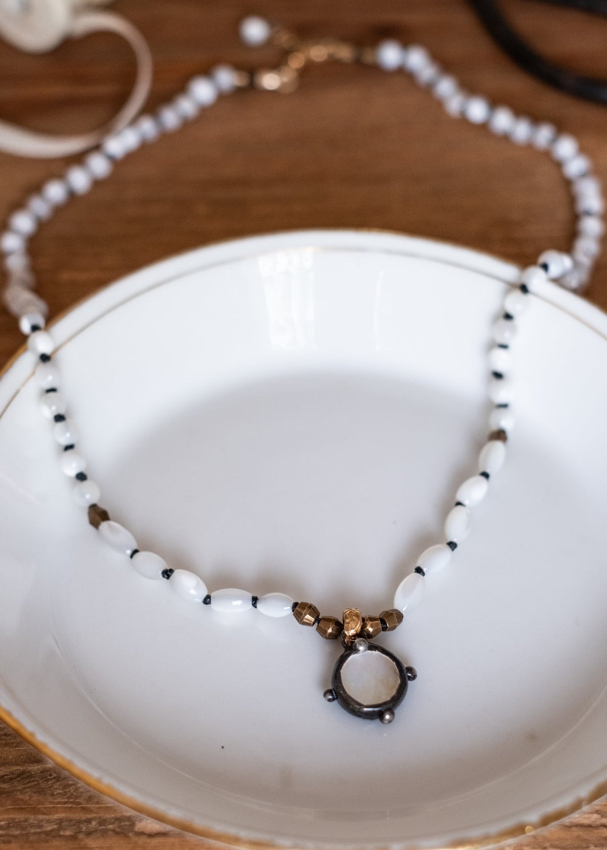 Moonlit Pearl Coin Necklace by Atelier 363, photo a