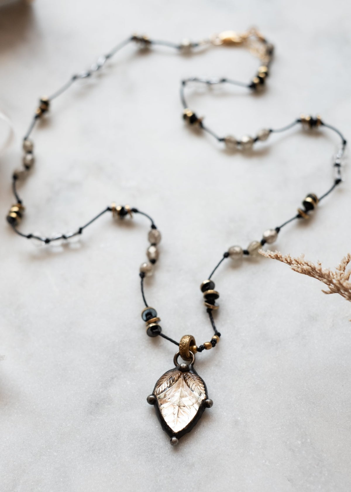 Whispers of Time Vintage Glass Necklace by Atelier 363, photo a