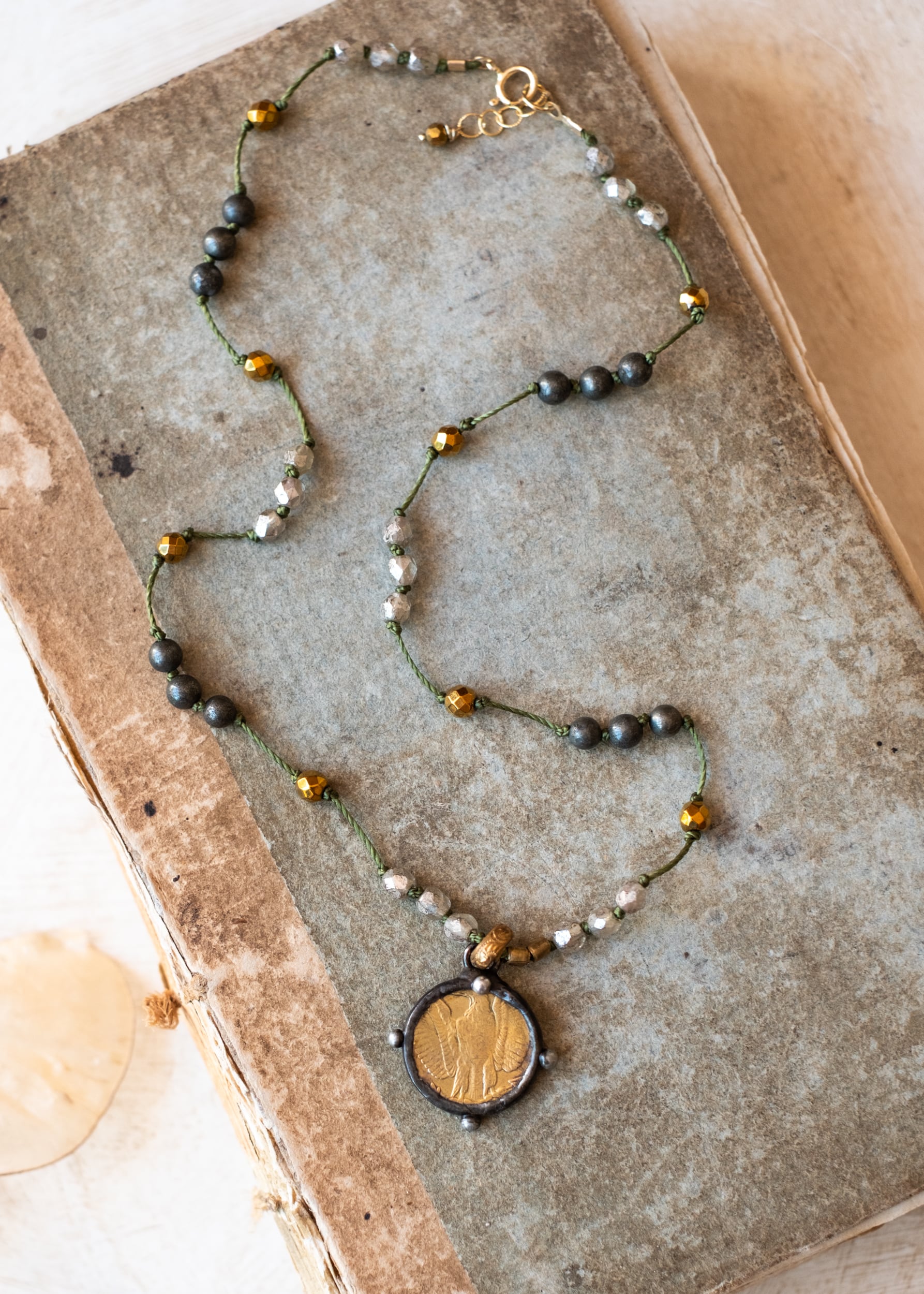 Eagle & Muse Vintage Replica Coin Necklace by Atelier 363, photo b