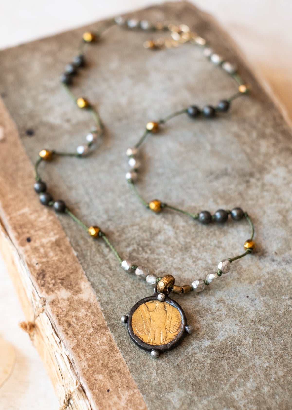 Eagle & Muse Vintage Replica Coin Necklace by Atelier 363, photo a