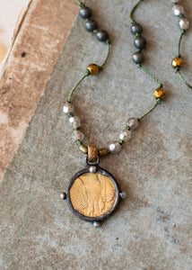 Eagle & Muse Vintage Replica Coin Necklace by Atelier 363, photo c