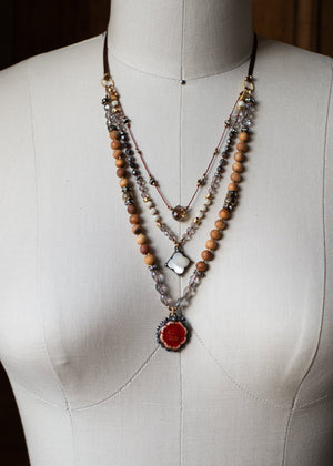 Scarlet Blossom Three Tier Necklace by Atelier 363, photo f