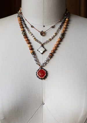 Scarlet Blossom Three Tier Necklace by Atelier 363, photo e