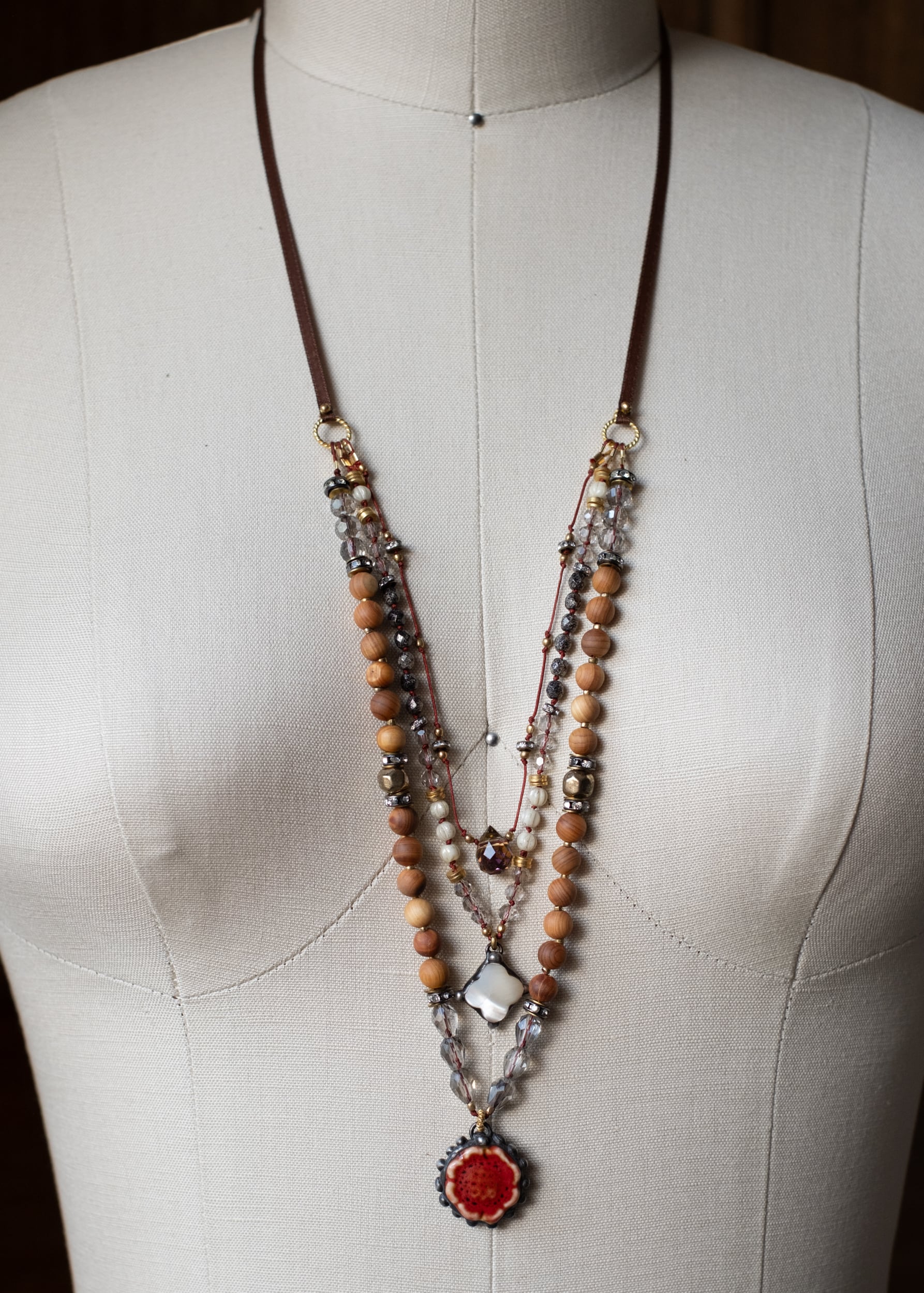 Scarlet Blossom Three Tier Necklace by Atelier 363, photo g