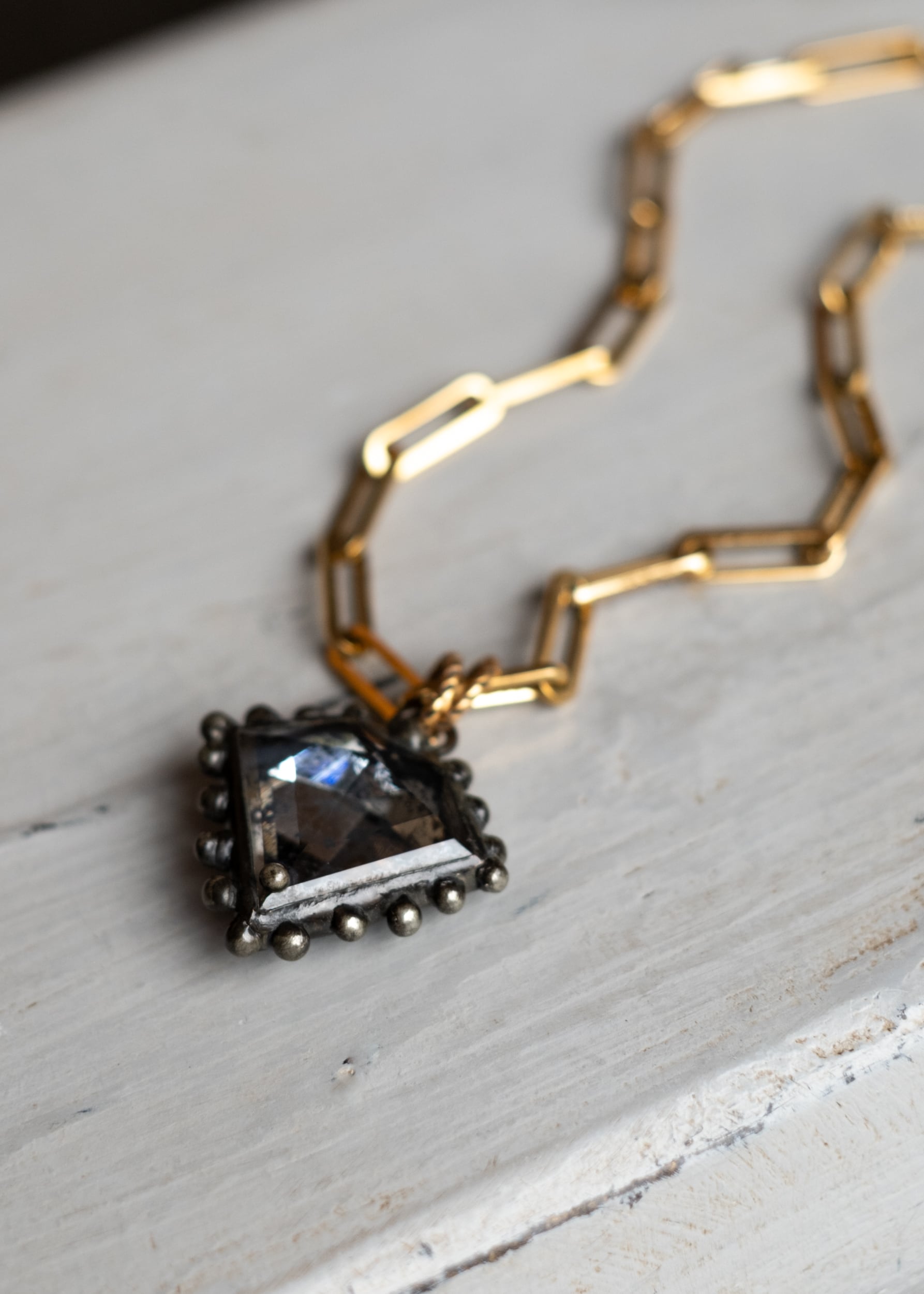 Antique Mirror Diamond Necklace by Atelier 363, photo b