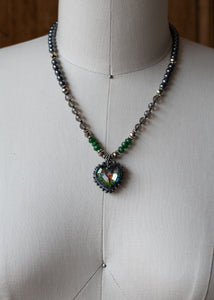 Iridescent Heart and Jade Necklace by Atelier 363, photo e