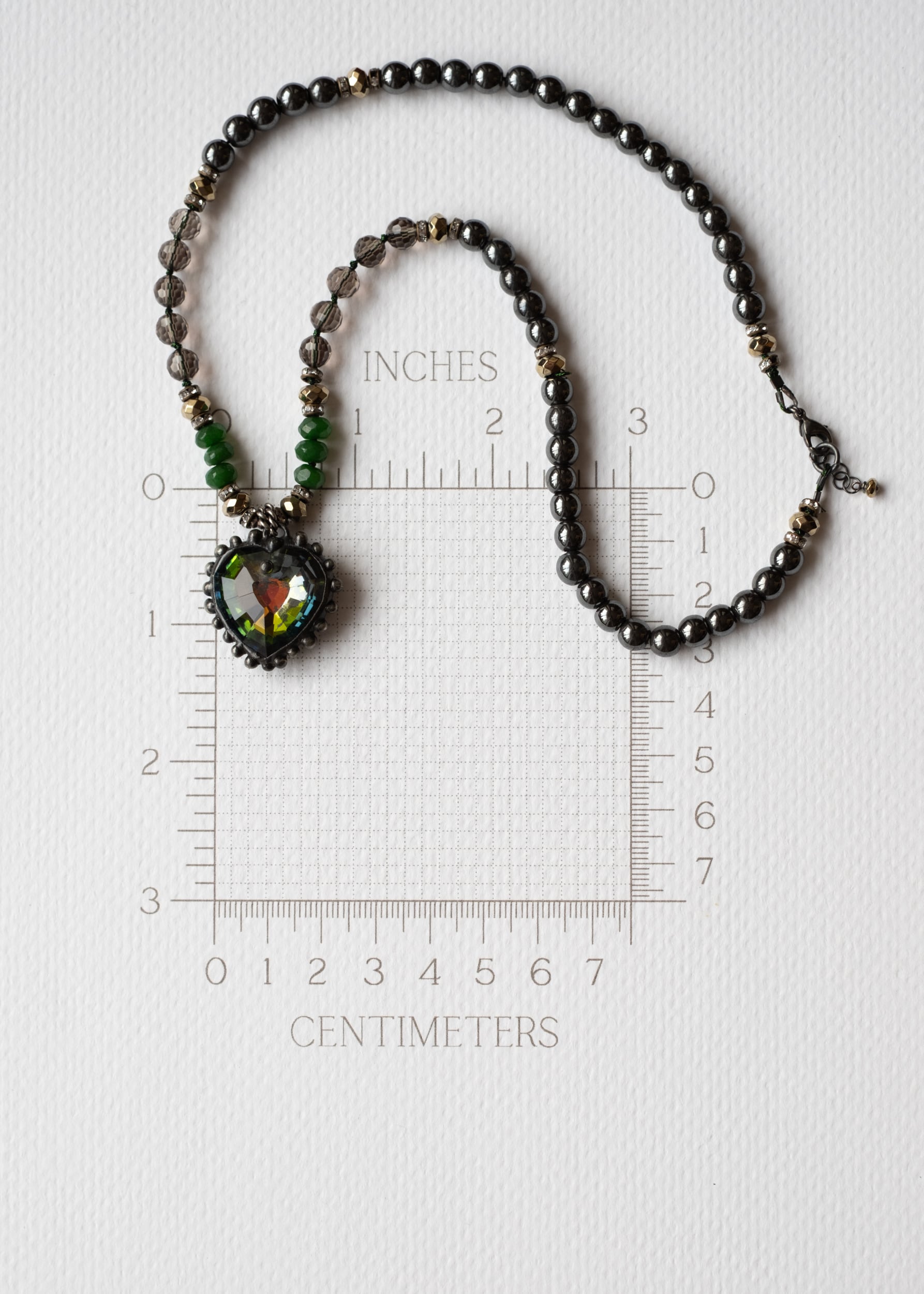 Iridescent Heart and Jade Necklace by Atelier 363, photo f