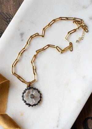 Glass Blossom Paperclip Necklace by Atelier 363, photo b