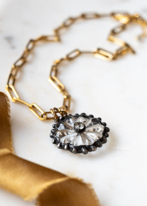 Glass Blossom Paperclip Necklace by Atelier 363, photo c