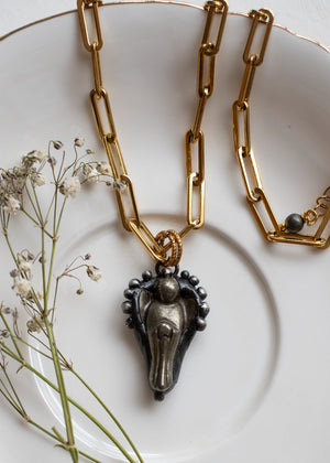 Pyrite Guardian Angel Necklace by Atelier 363, photo a