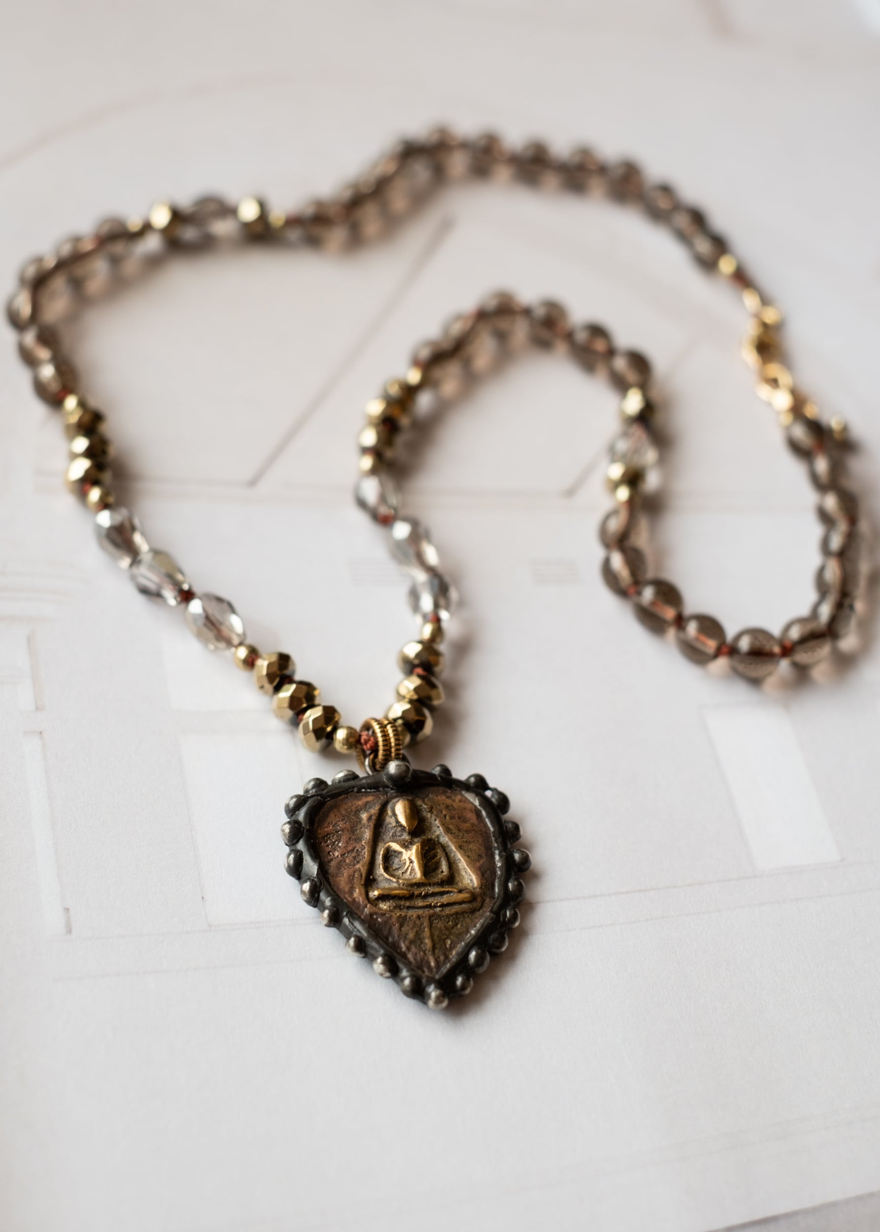 Meditation Heart Amulet Necklace by Atelier 363, photo c