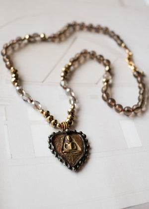 Meditation Heart Amulet Necklace by Atelier 363, photo c
