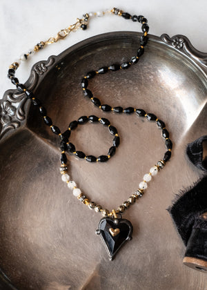 Midnight Crystal Heart Necklace by Atelier 363, photo c